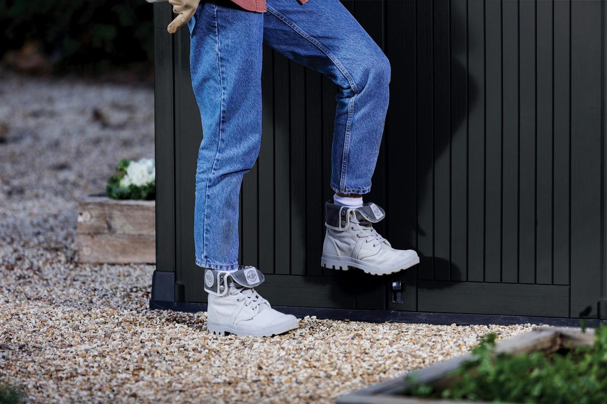 Kissenbox Store-It-Out-Midi 132x114x72 cm 845 L Schwarz - Hellgrau/Schwarz, MODERN, Kunststoff (132/114/72cm) - Keter