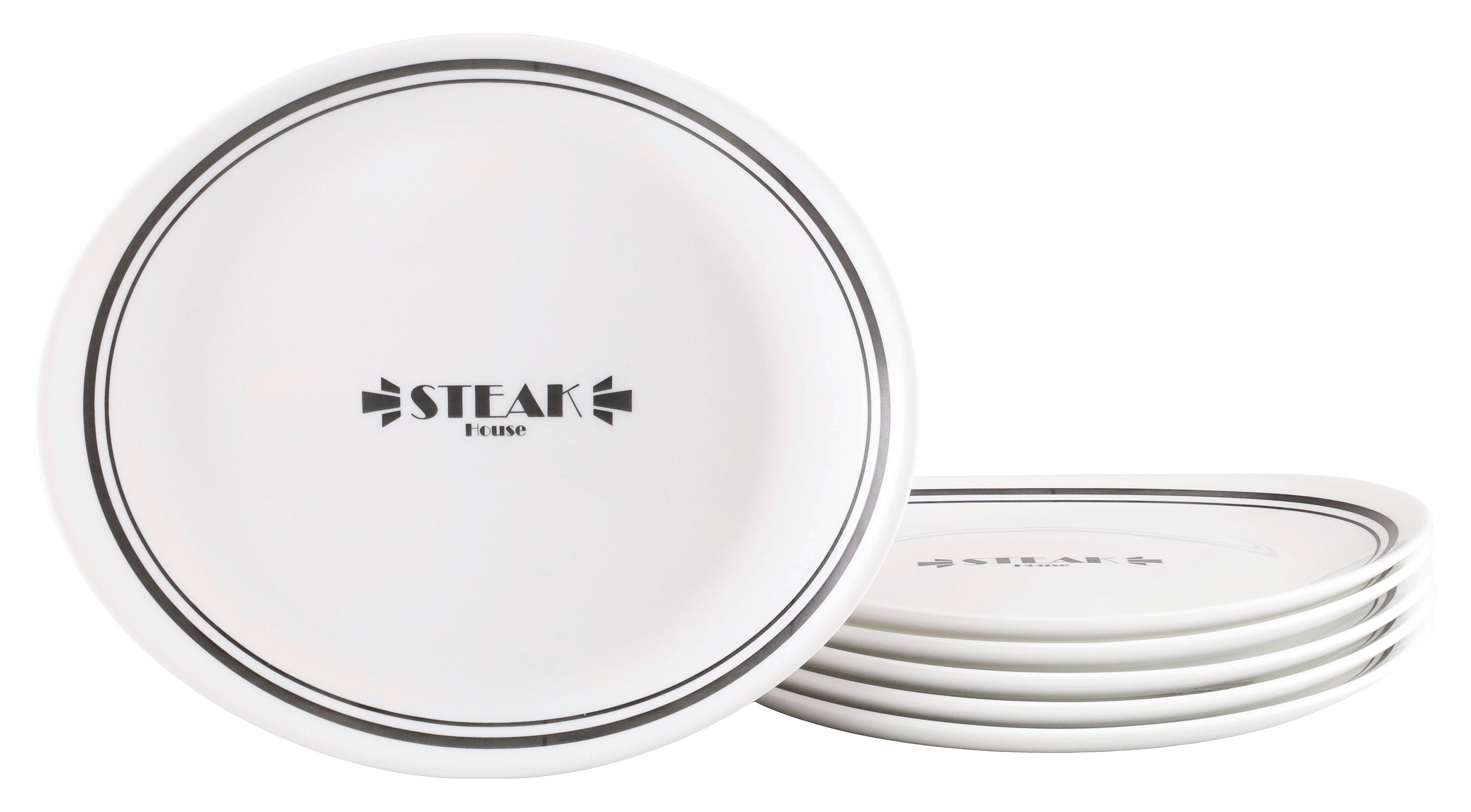 SADA TALÍŘŮ NA STEAK ITALIEN PARTY BISTROT - bílá, Basics, sklo (26/30cm) - Creatable