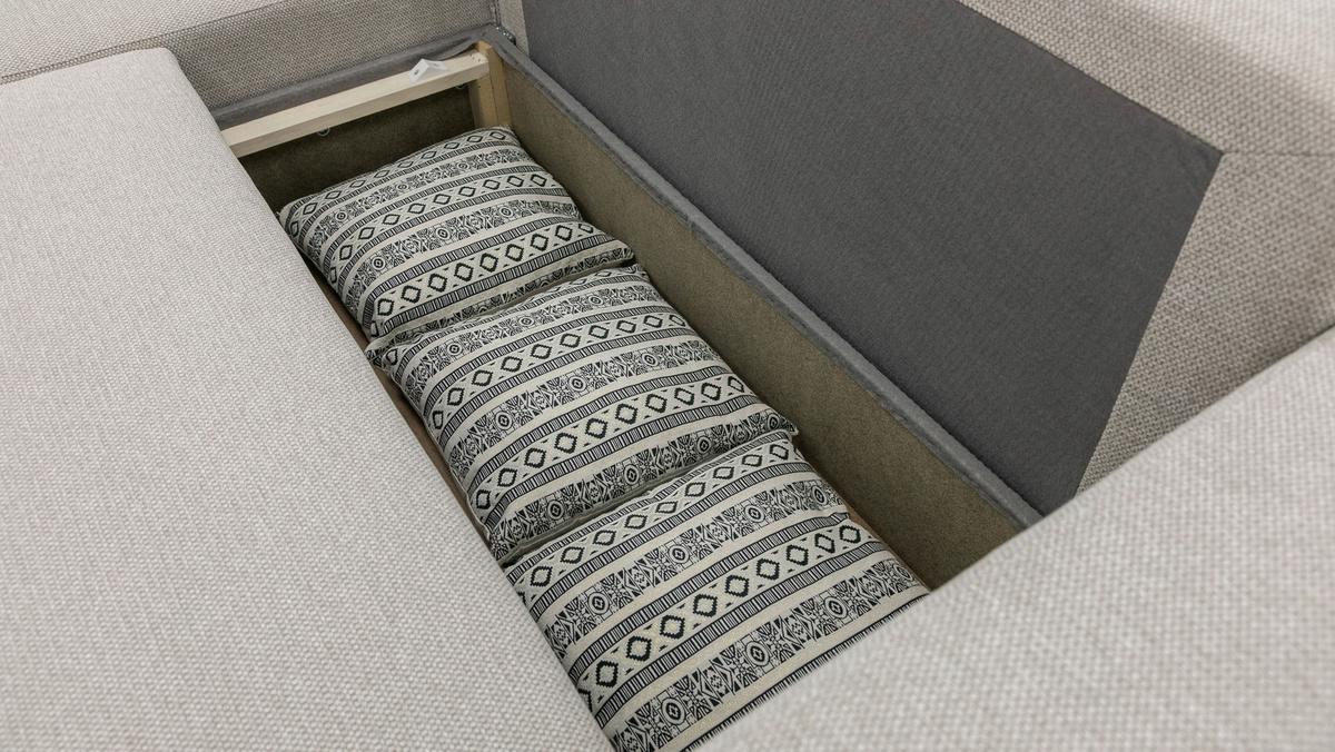 Ecksofa Pharell - Beige/Schwarz, Basics, Textil (155/230cm) - Livetastic