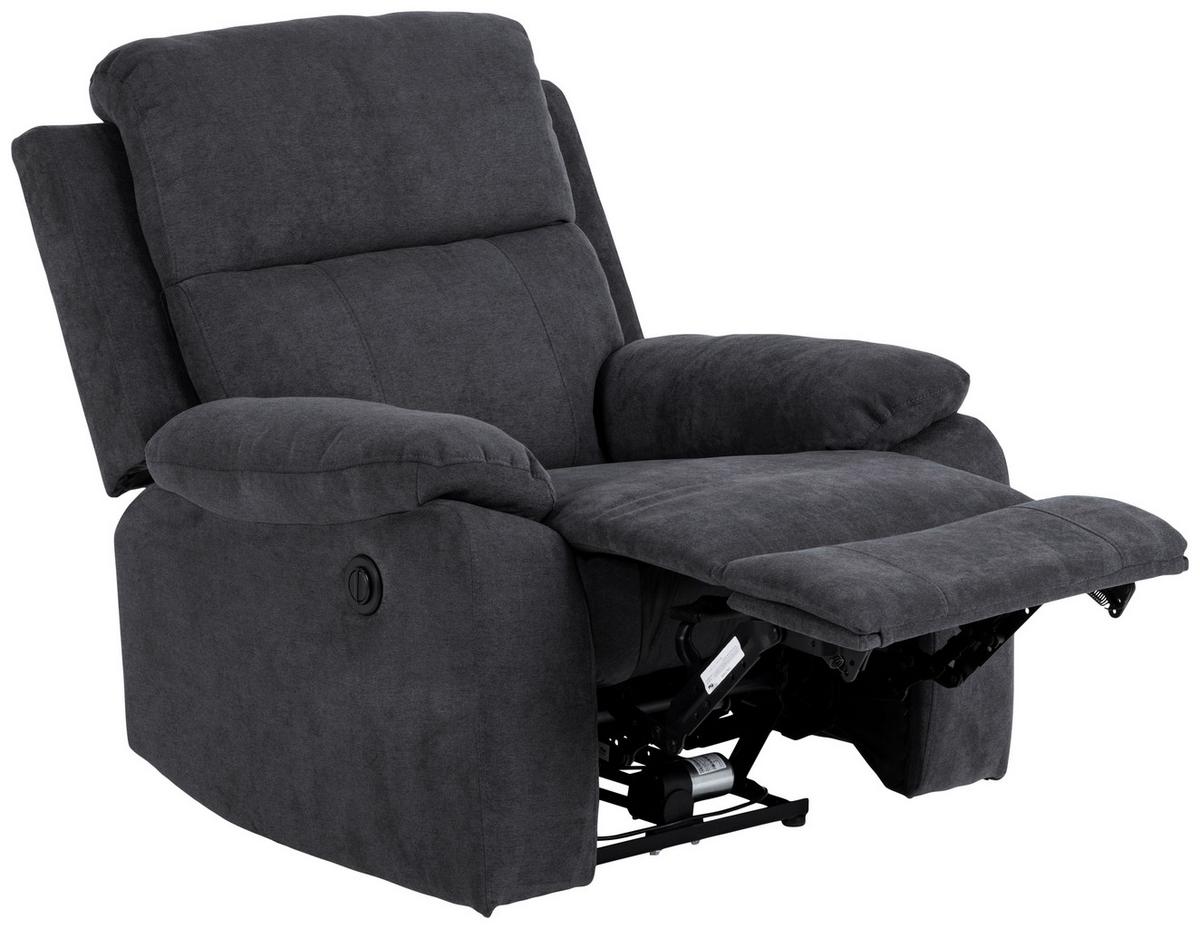 Relaxsessel Elektrisch Mora Polyester Dunkelgrau - Dunkelgrau/Schwarz, KONVENTIONELL, Textil (89,5/98/95cm) - MID.YOU