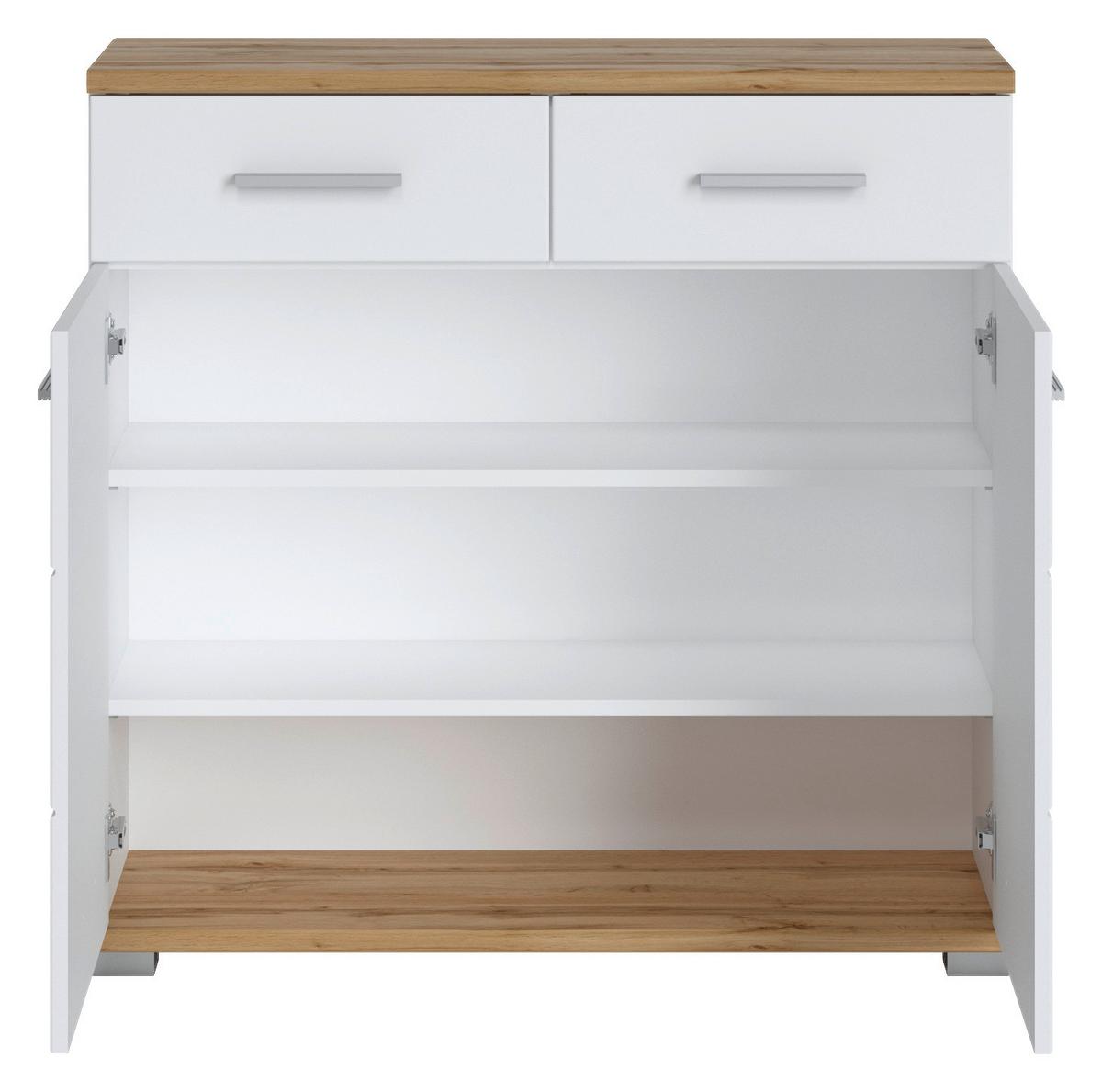 Schuhschrank Hola Weiß/eiche Wotan B: 90 Cm - Eichefarben/Eiche Wotan, Trend, Holzwerkstoff (90/88/33,5cm)