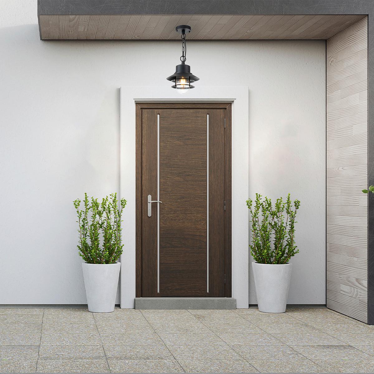 Außenhängeleuchte Copenhagen8-Bk - Schwarz, KONVENTIONELL, Glas/Metall (22/25.1cm) - Elstead Lighting