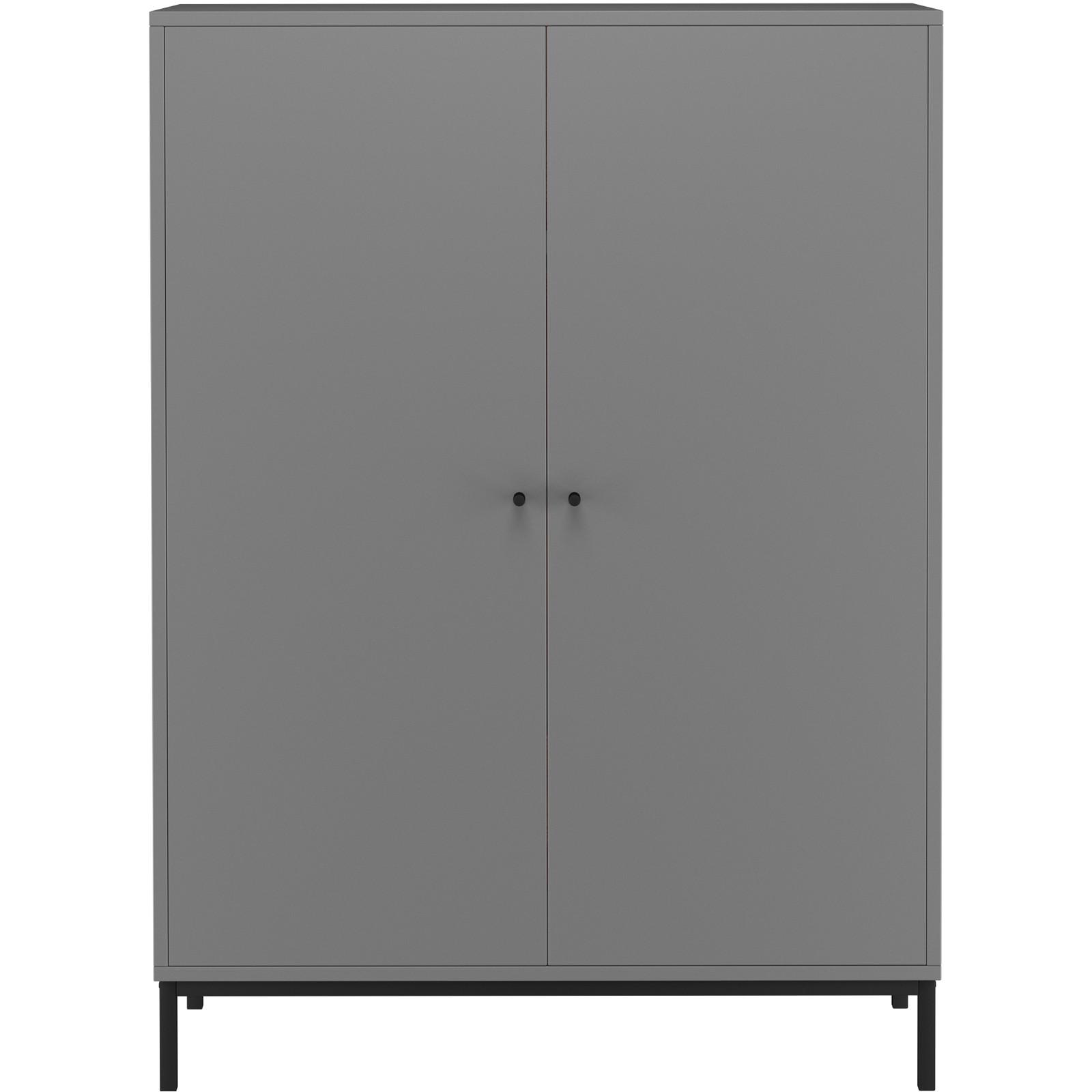 Garderobenschrank Celine Grau B: 80 Cm - Schwarz/Grau, Design, Holzwerkstoff (80/110/35cm) - MID.YOU