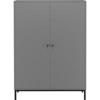 Garderobenschrank Celine Grau B: 80 cm - Schwarz/Grau, Design, Holzwerkstoff (80/110/35cm) - MID.YOU