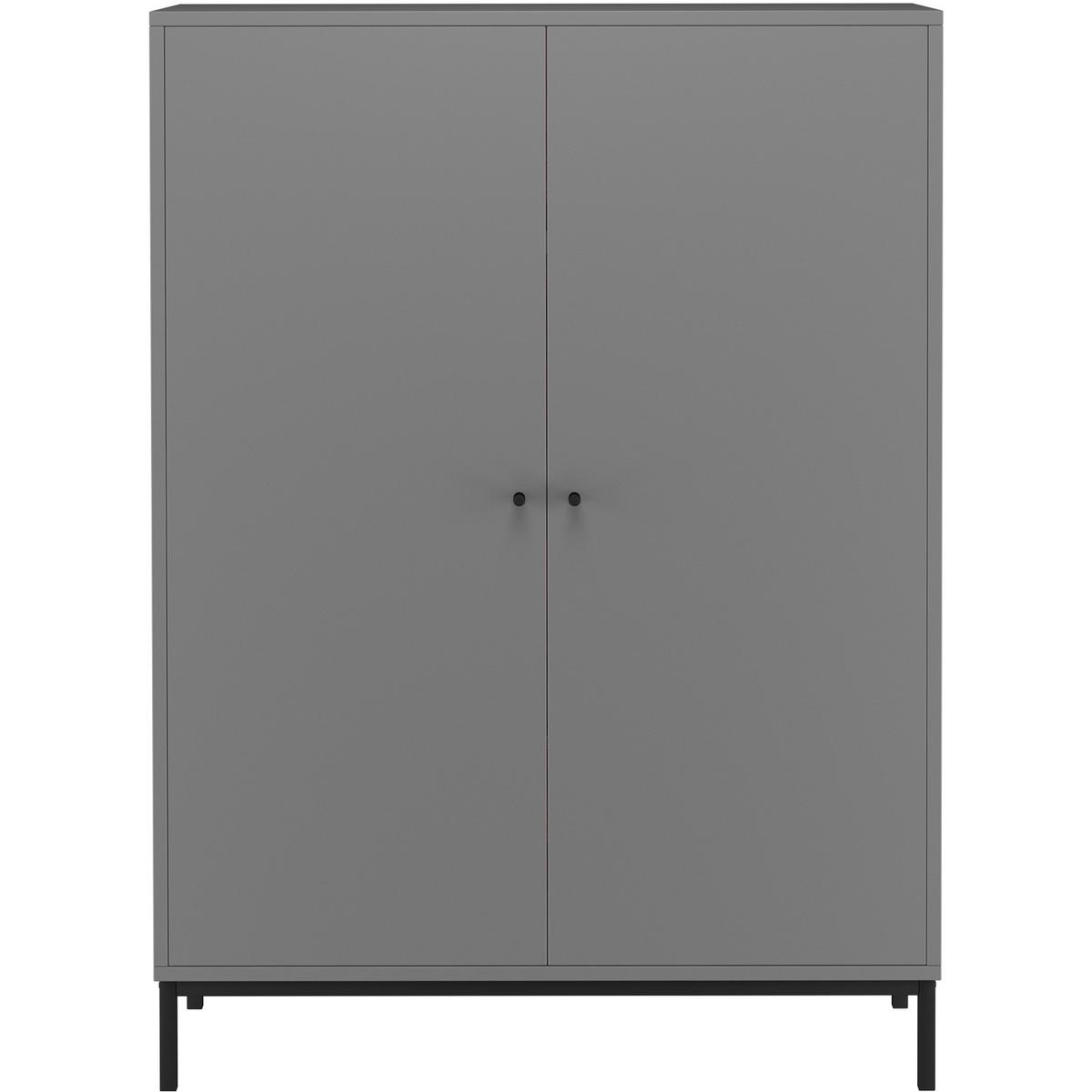 Garderobenschrank Celine Grau B: 80 cm - Schwarz/Grau, Design, Holzwerkstoff (80/110/35cm) - MID.YOU