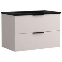 Waschtischkombi Sevilla Kaschmir/schwarz - Kaschmir/Schwarz, MODERN, Keramik/Holzwerkstoff (80cm) - Held