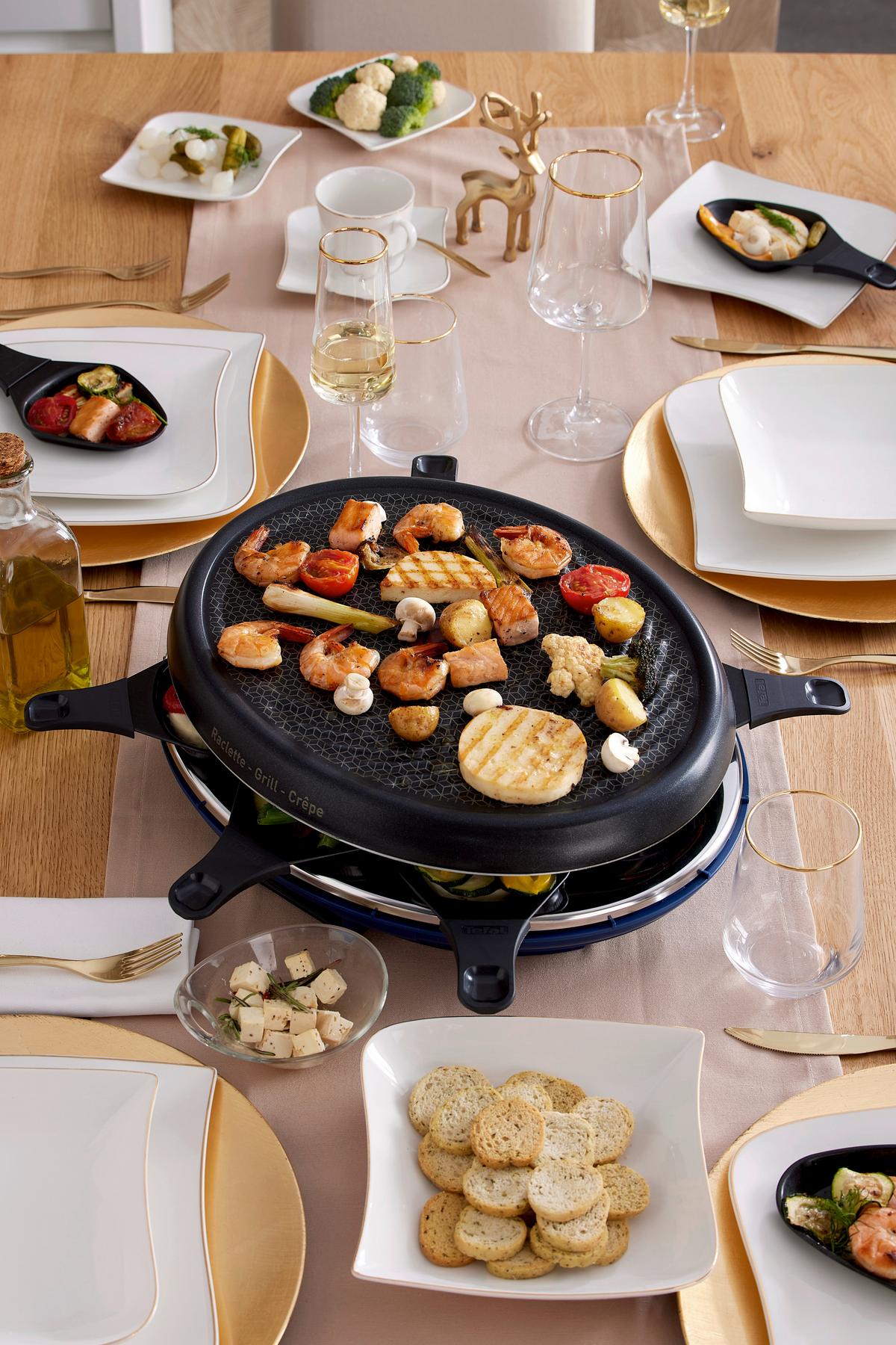 Raclette-Grill Re3104 - Schwarz, Basics, Kunststoff/Metall (39.9/39.9/14.1cm) - Tefal