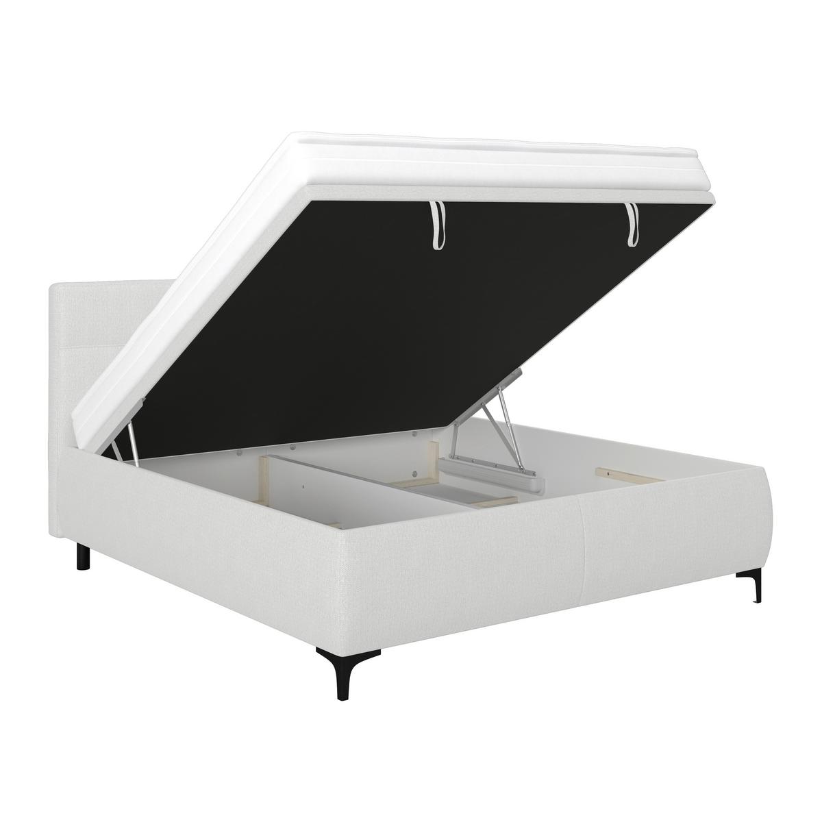 Polsterbett Zeni 160 - Creme/Schwarz, KONVENTIONELL, Holz/Holzwerkstoff (160/200cm)