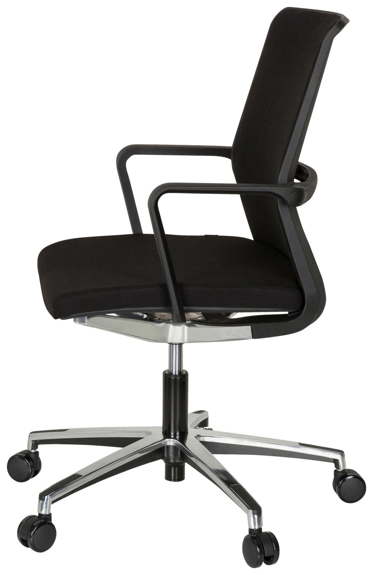 Drehstuhl Move-tec 3d Höhenverstellbar Schwarz - Alufarben/Schwarz, MODERN, Kunststoff/Textil (57/105/55cm) - MID.YOU