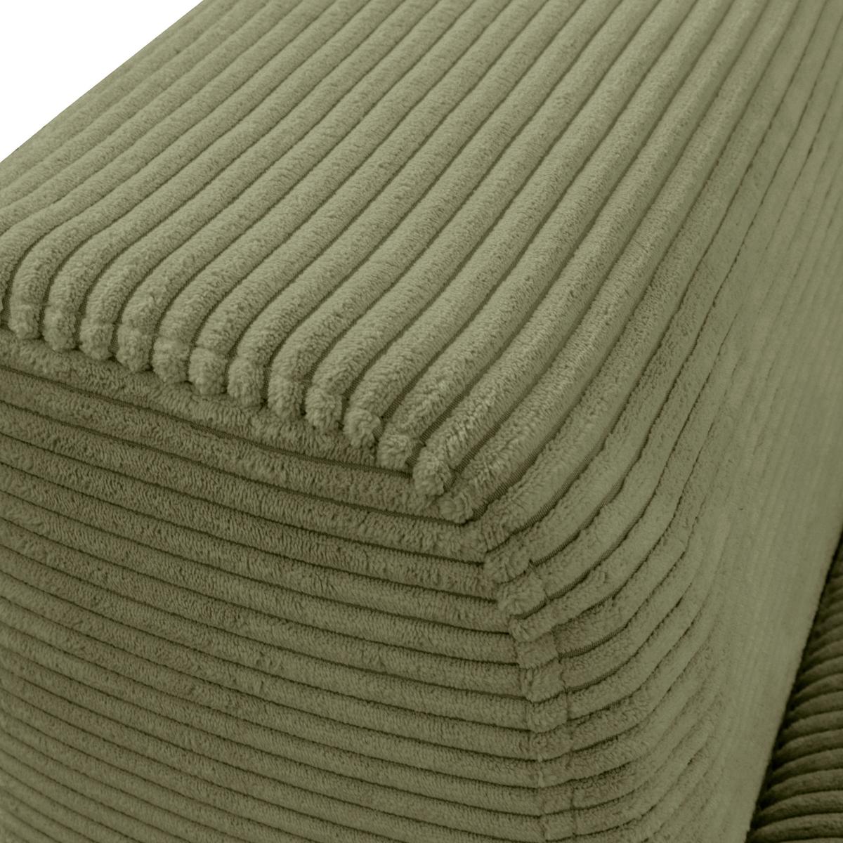 Ecksofa Berlin Cord Olivgrün 313x172 cm - Schwarz/Olivgrün, Design, Textil (313/172cm) - Livetastic