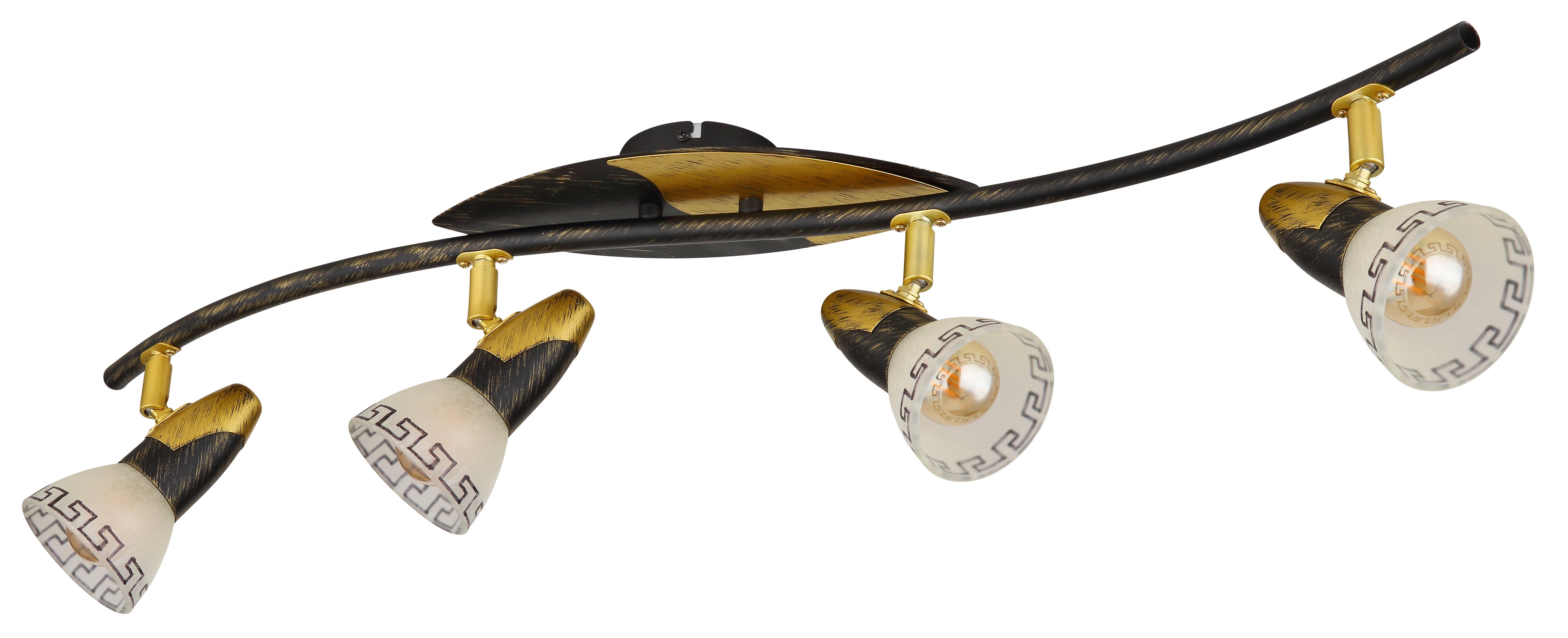 Strahler 5449-4 - Goldfarben/Schwarz, Basics, Glas/Metall (83/17,5/17cm) - Globo