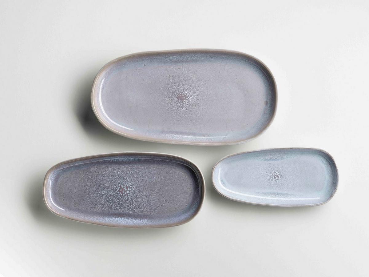 Servierplatten-Set Elea Steinzeug, Flieder, 3-teilig - Flieder, Basics, Keramik - Mäser