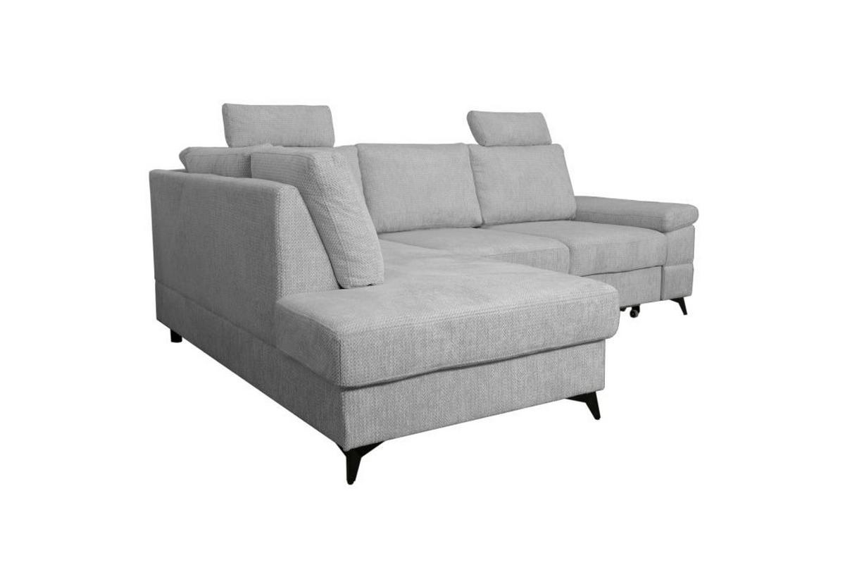 Rohová sedačka SARA L, ľavá, sivočierna - čierna/sivá, Basics, kov/textil (189/250cm) - Ondega