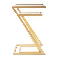 Couchtisch Set2pcs Goldfarben B: 40 Cm - Goldfarben, Basics, Glas/Metall (40/60/40cm)