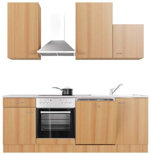 Küchenblock Nano Buchefarben/Beige B: 220 cm - Beige/Buchefarben, MODERN, Holzwerkstoff (220cm) - FlexWell