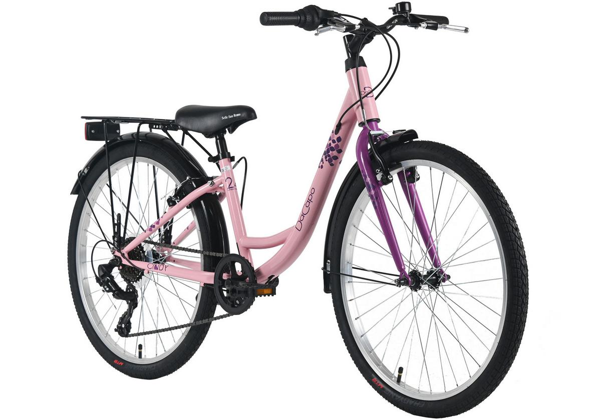 Kinderfahrrad Dacapo Cindy 24 Zoll, Rh 32cm - Pink, Basics, Metall (25/140/60cm)