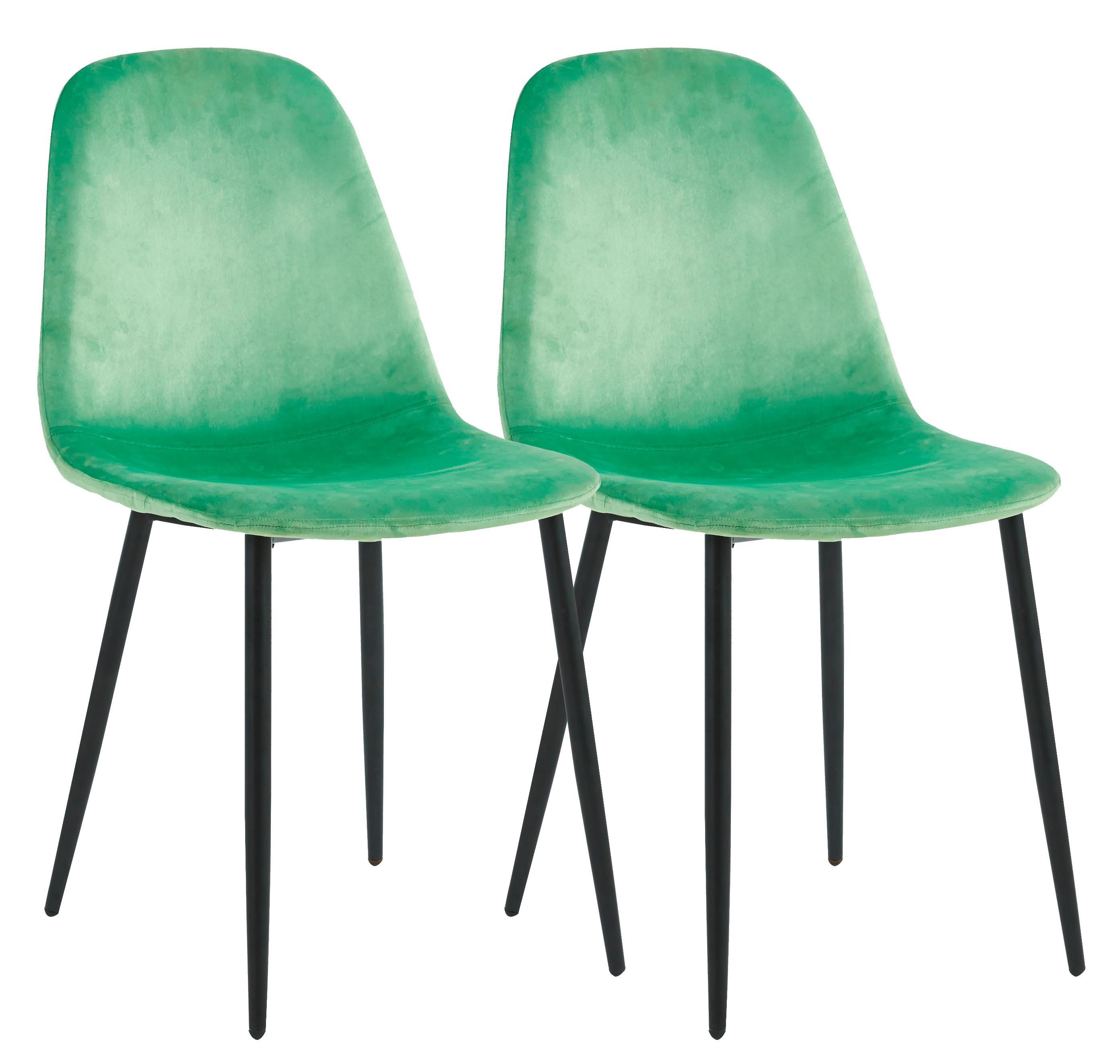 Stuhl-Set Fiolo 2er Mintgrün B: 41 cm - Schwarz/Mintgrün, Design, Holzwerkstoff/Metall (41/84/44cm) - MID.YOU