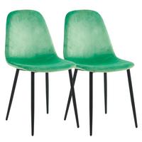 Stuhl-Set Fiolo 2er Mintgrün B: 41 cm - Schwarz/Mintgrün, Design, Holzwerkstoff/Metall (41/84/44cm) - MID.YOU