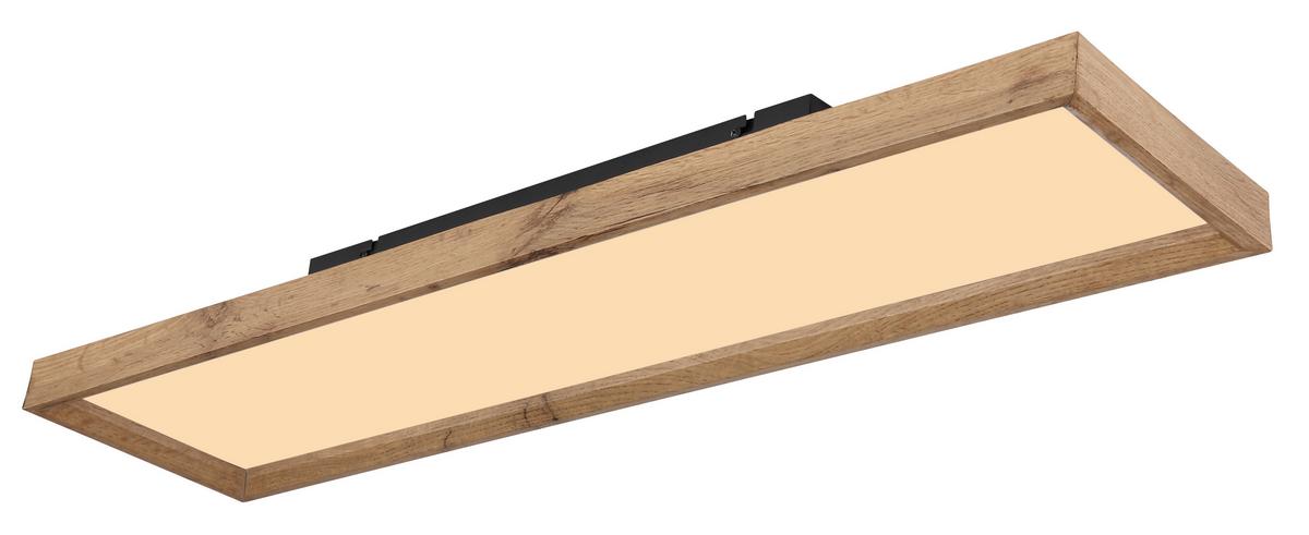 Led-deckenleuchte 41595d4 L: 80 Cm - Opal/Naturfarben, Natur, Holzwerkstoff/Kunststoff (80/20/8,5cm) - Globo