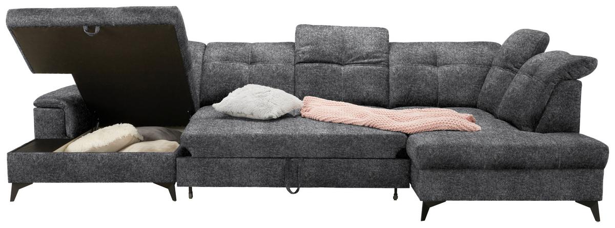 Rohová sedačka U SIERRA, pravá, šedá INFINITY - šedá, Moderní, kov/textil (181/364/230cm) - Mömax