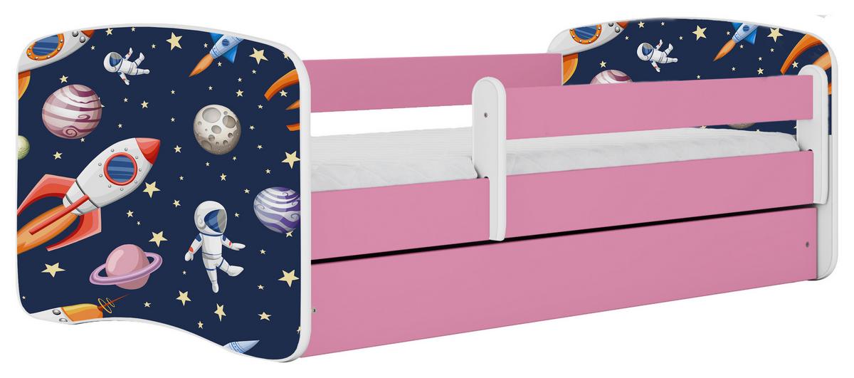 Kinder-/Juniorbett Babydreams inkl. Matratze 80x160 - Pink/Birkefarben, MODERN, Holz/Holzwerkstoff (80/160cm) - MID.YOU