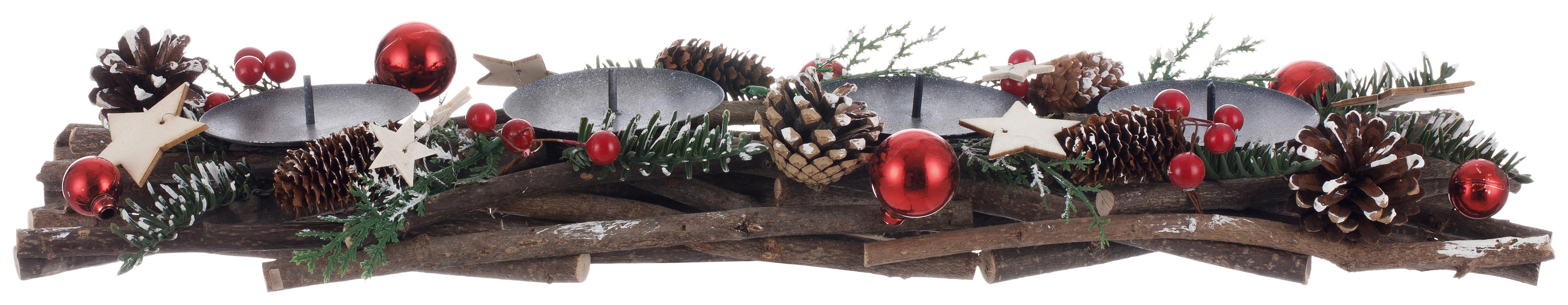 ADVENTSKERZENHALTER Mike - Rot/Schwarz, KONVENTIONELL, Holz/Metall (51/14/8cm) - Luca Bessoni