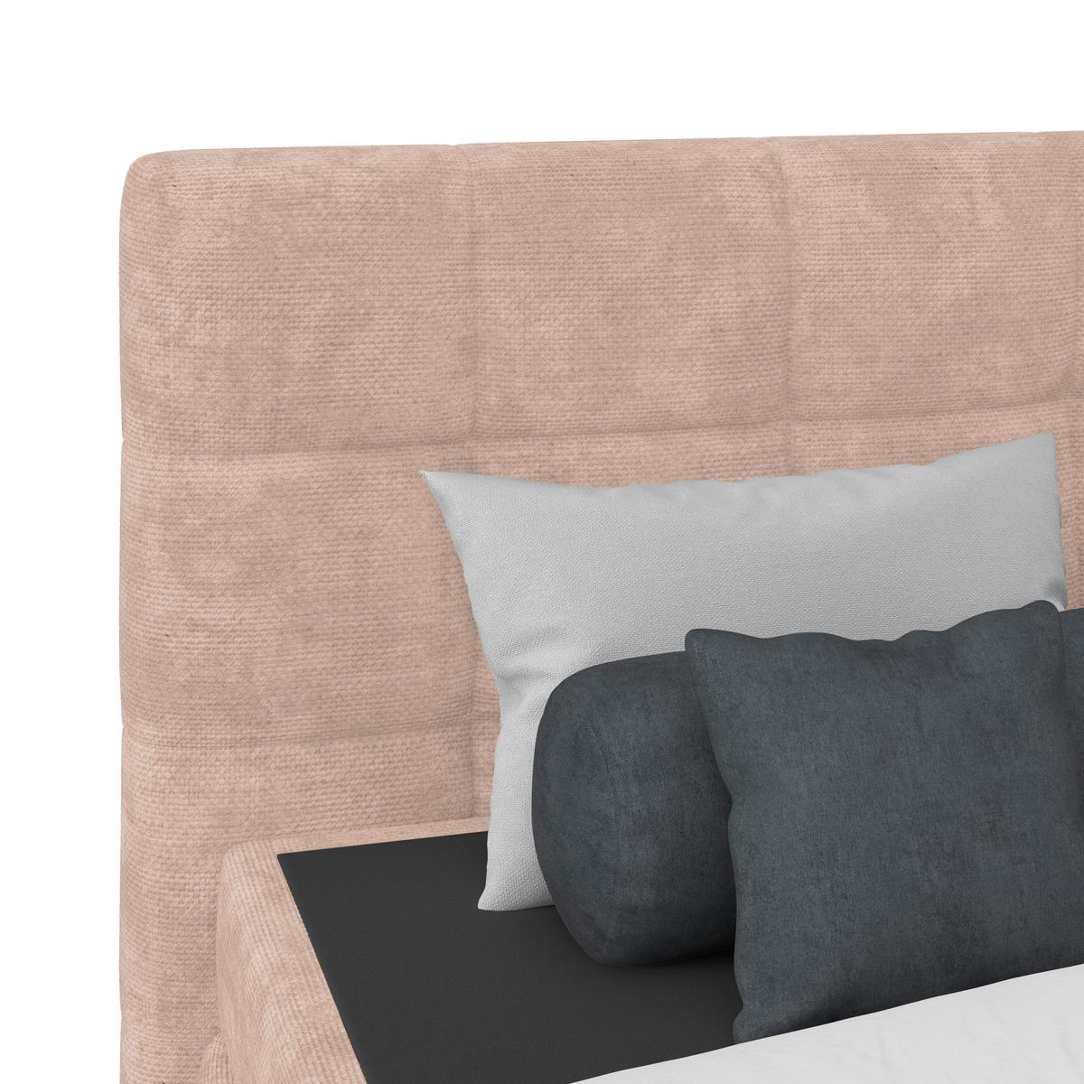 Čalouněná postel VEGA 180x200 cm, krémová - černá/béžová, Trend, dřevo/textil (180/200cm)