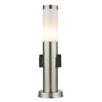 Außenleuchte Boston 60 Watt Edelstahl - Edelstahlfarben/Opal, Basics, Kunststoff/Metall (13,1/45cm) - Globo