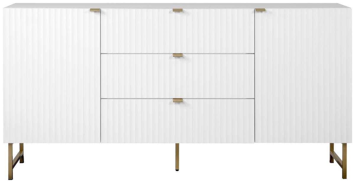Sideboard Edinburgh 179 Cm Weiß - Goldfarben/Weiß, Design, Holzwerkstoff (179/90/41cm) - MID.YOU