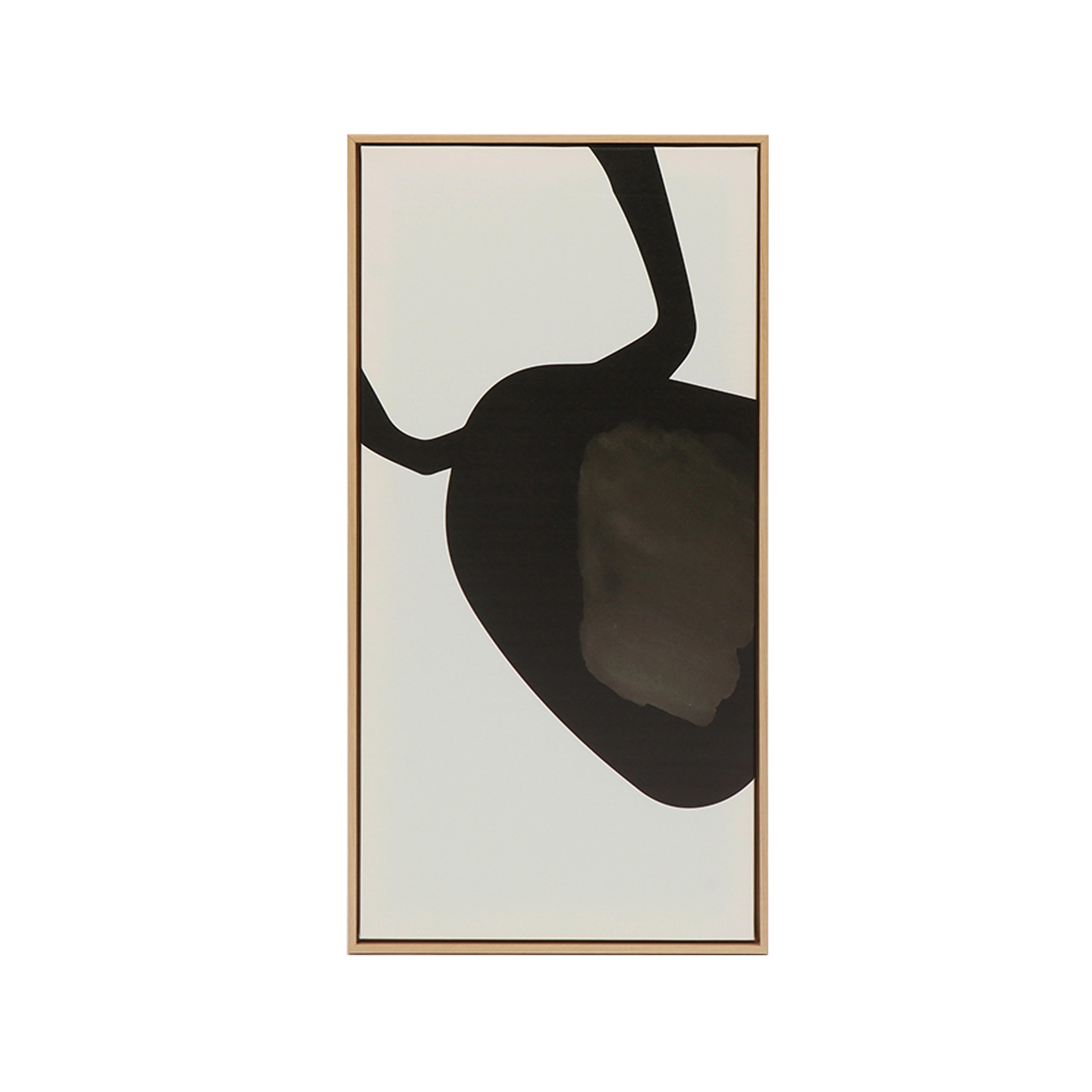 Leinwandbild Fabricio Abstrakt Schwarz/Weiß 40x80 cm - Schwarz/Naturfarben, Basics, Holzwerkstoff/Kunststoff (40/80/3,5cm) - Luca Bessoni