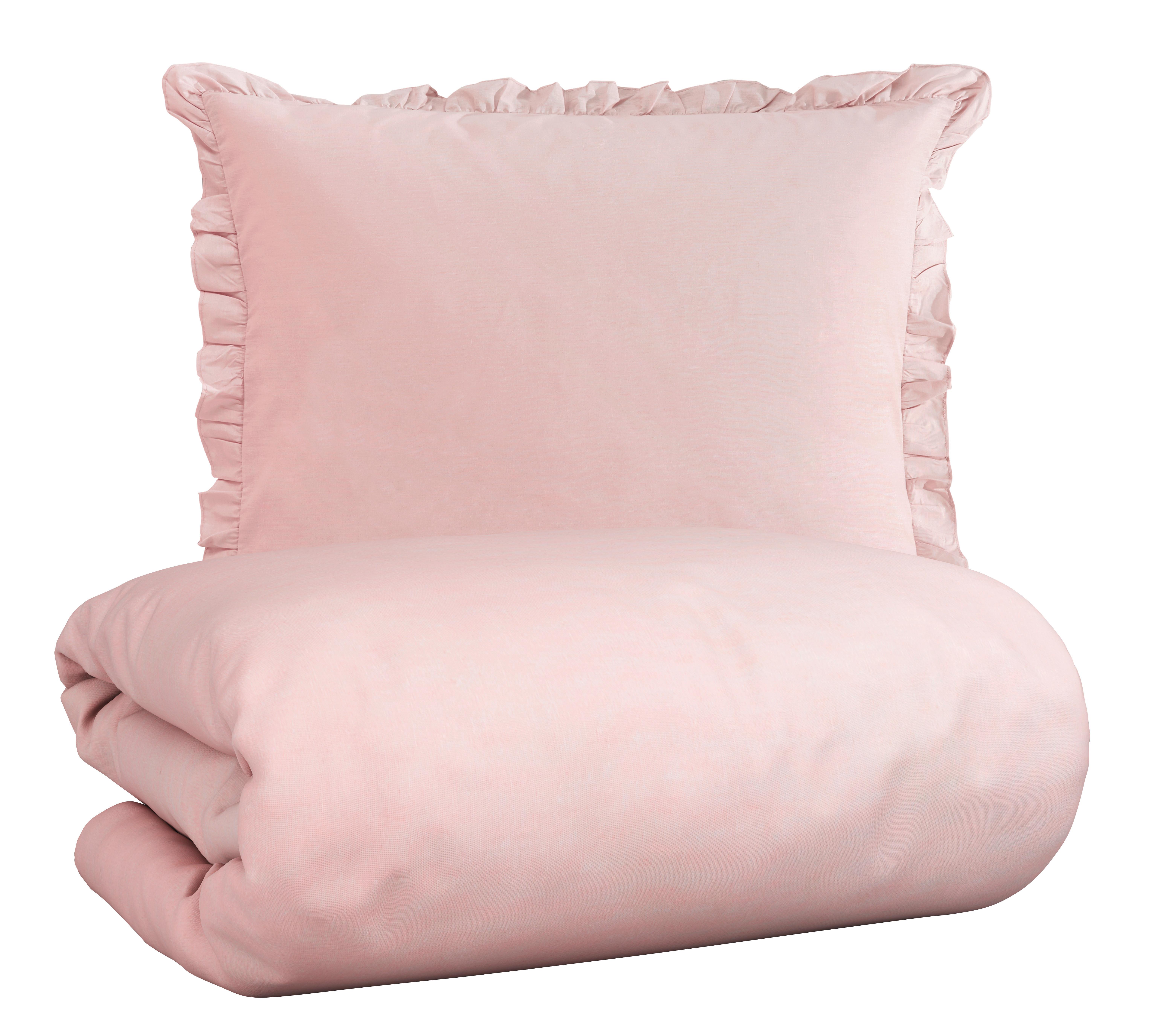 POVLEČENÍ Ruschen, 70/90 140/200cm - růžová, Romantický / Rustikální, textil (140/200cm) - Zandiara