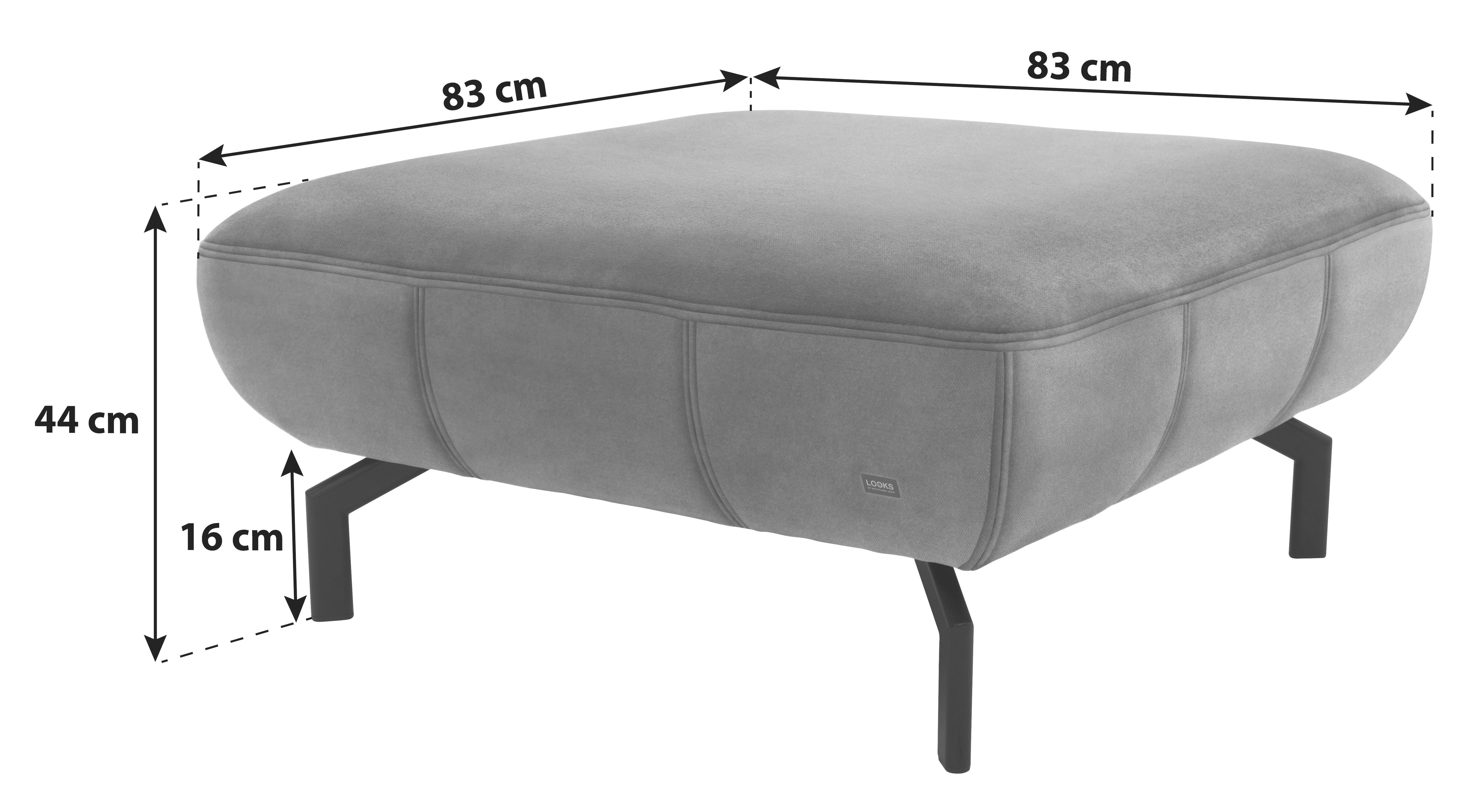 Hocker Looks Xiii - Petrol/Schwarz, Design, Textil (83/44/83cm) - LOOKS by W.Joop