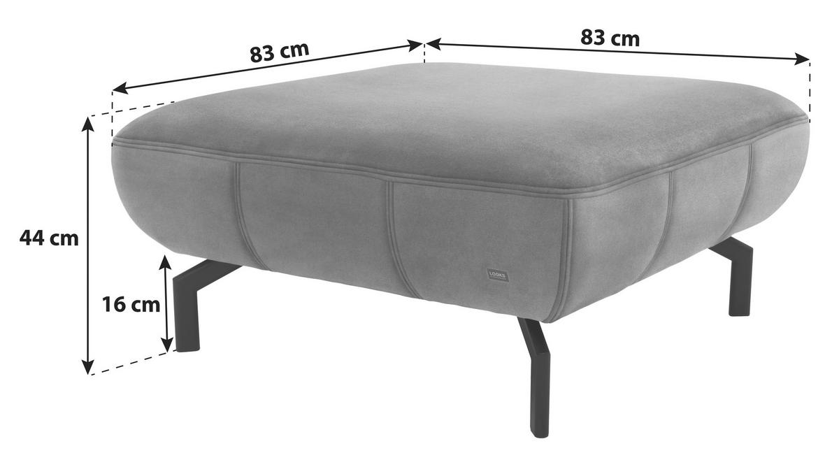 Hocker Looks Xiii - Petrol/Schwarz, Design, Textil (83/44/83cm) - LOOKS by W.Joop