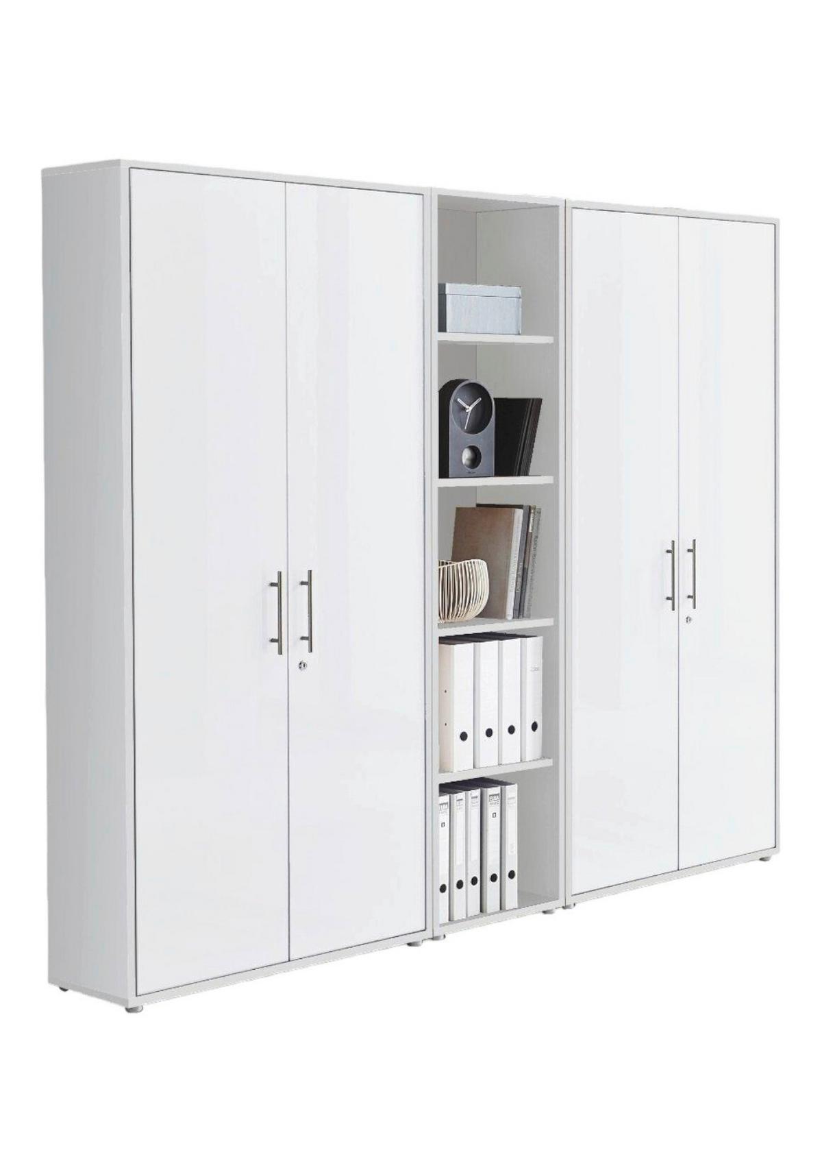 Office Edition B: 212,9 cm Weiß - Weiß, MODERN, Holzwerkstoff (212,9/185,6/33cm) - MID.YOU