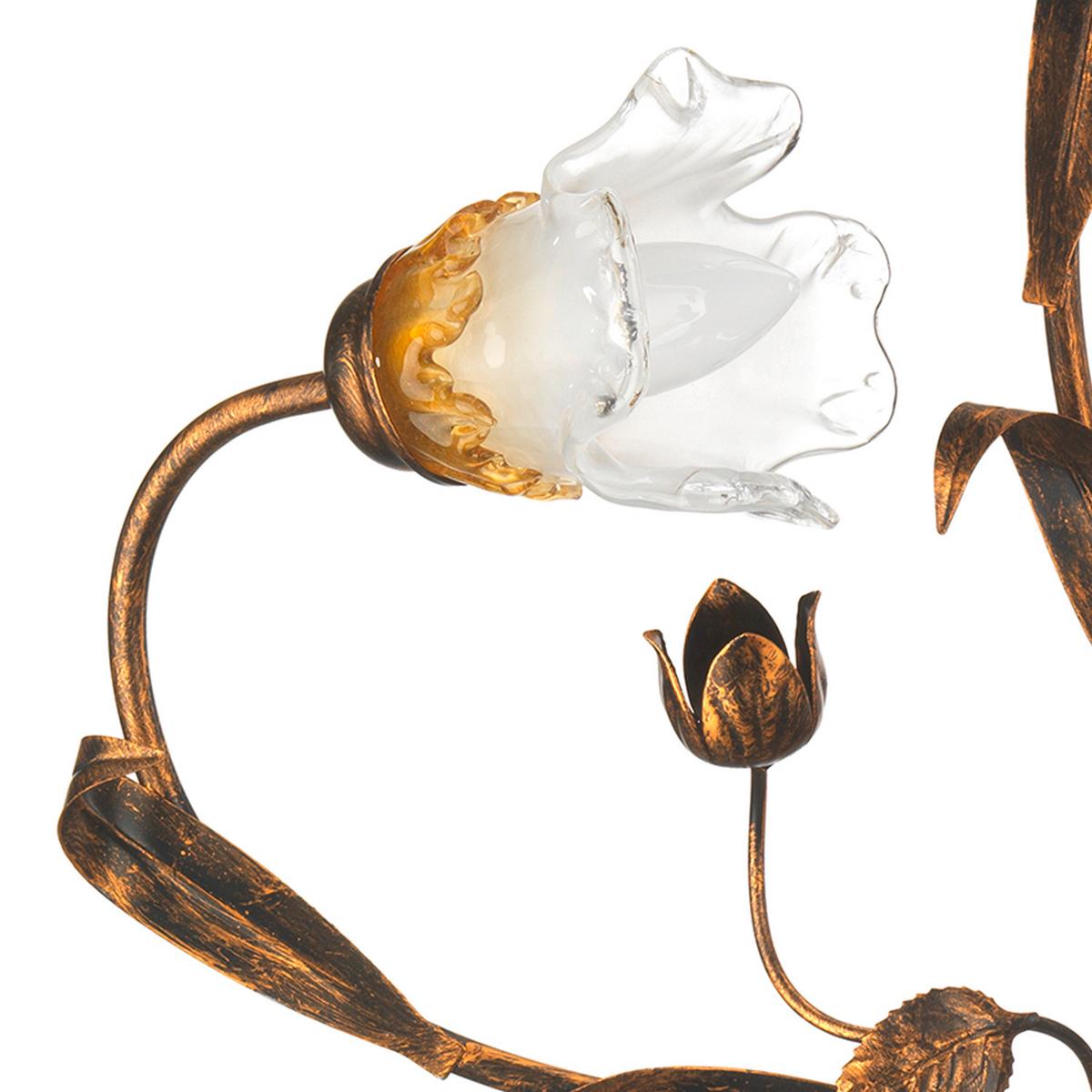 Deckenleuchte 4984/Pl5 - Bronzefarben, KONVENTIONELL, Glas/Metall (63/20cm)