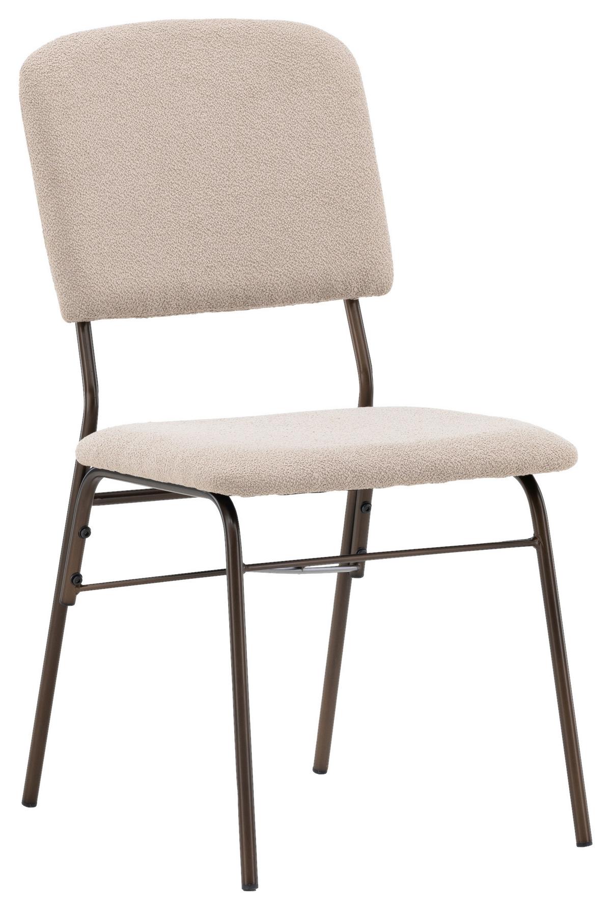 Stuhl-set Rosie Beige B: 48,5 Cm - Beige/Braun, Design, Kunststoff/Textil (48.5/94/56cm) - Livetastic