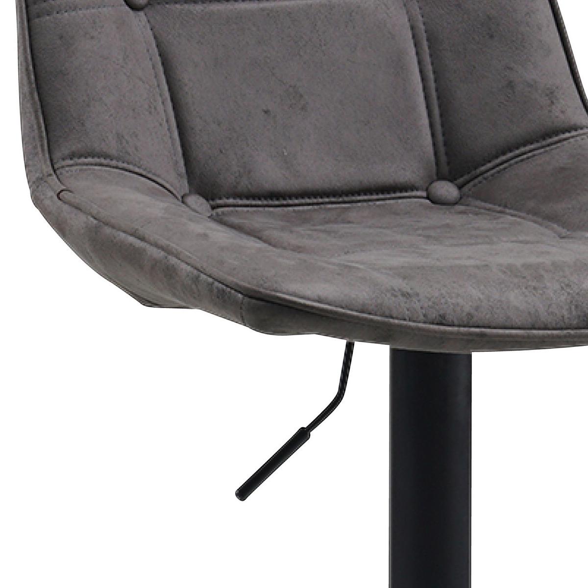 Barhocker-Set Ezra - Anthrazit/Schwarz, LIFESTYLE, Textil/Metall (49/87/43cm) - MID.YOU