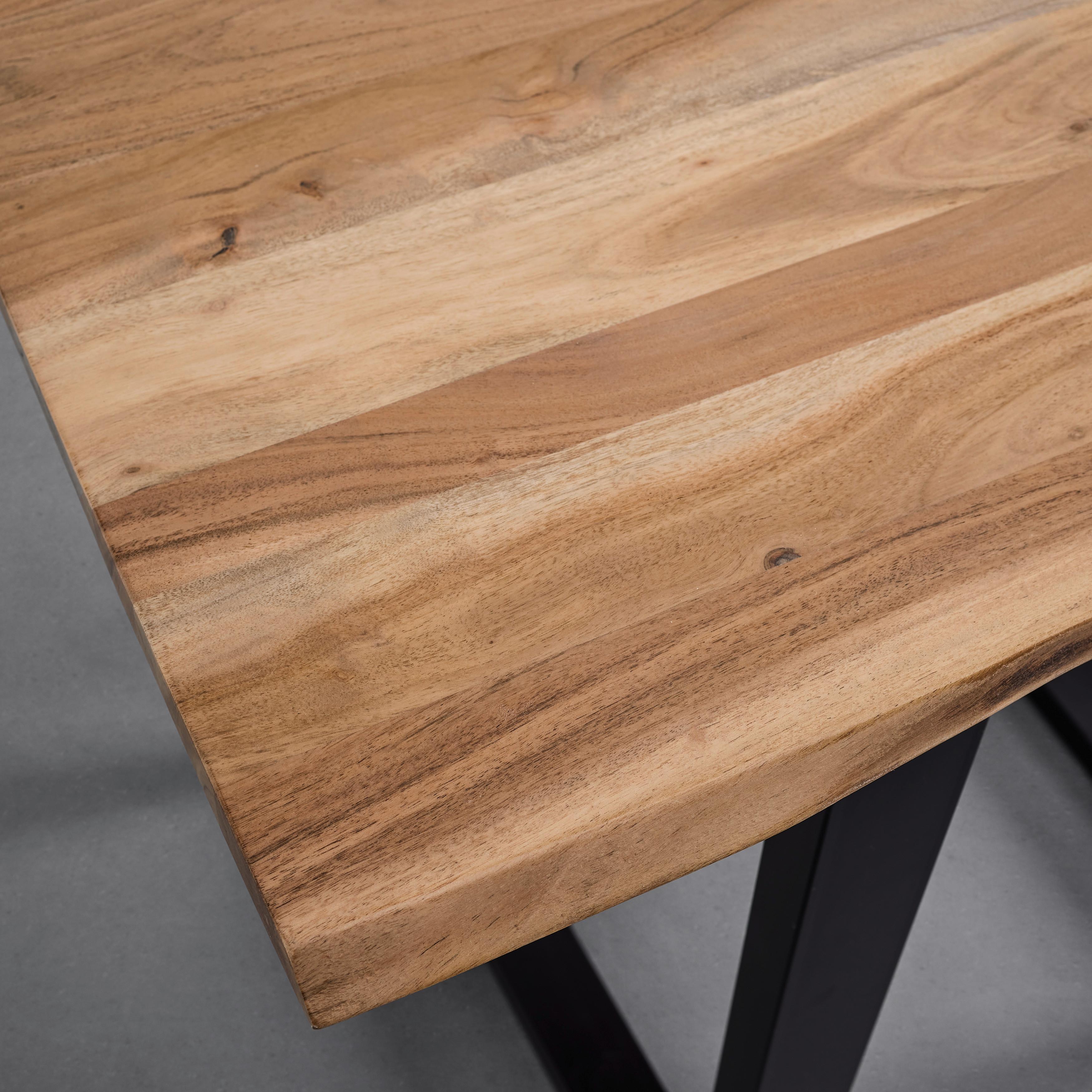 Barový Stůl Finn 120x80 Cm - černá/barvy akácie, Moderní, kov/dřevo (120/105/80cm) - Bessagi Home