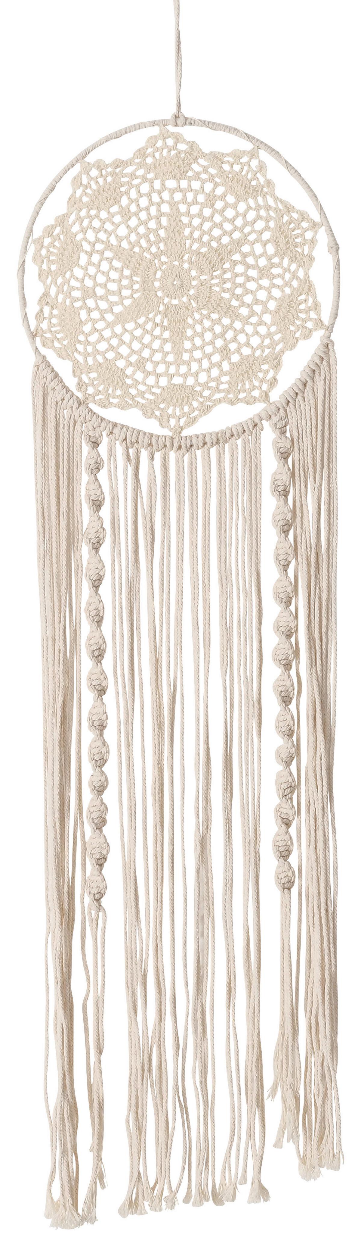 Lapač snov Dreamy - béžová, Basics, kov/textil (25/80cm) - Modern Living