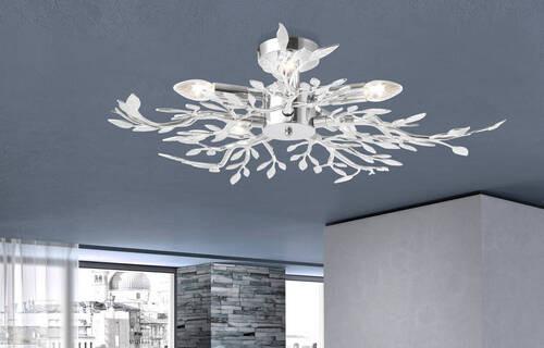 Deckenleuchte 68541-5 - Chromfarben, KONVENTIONELL, Kunststoff/Metall (71/16cm) - Globo