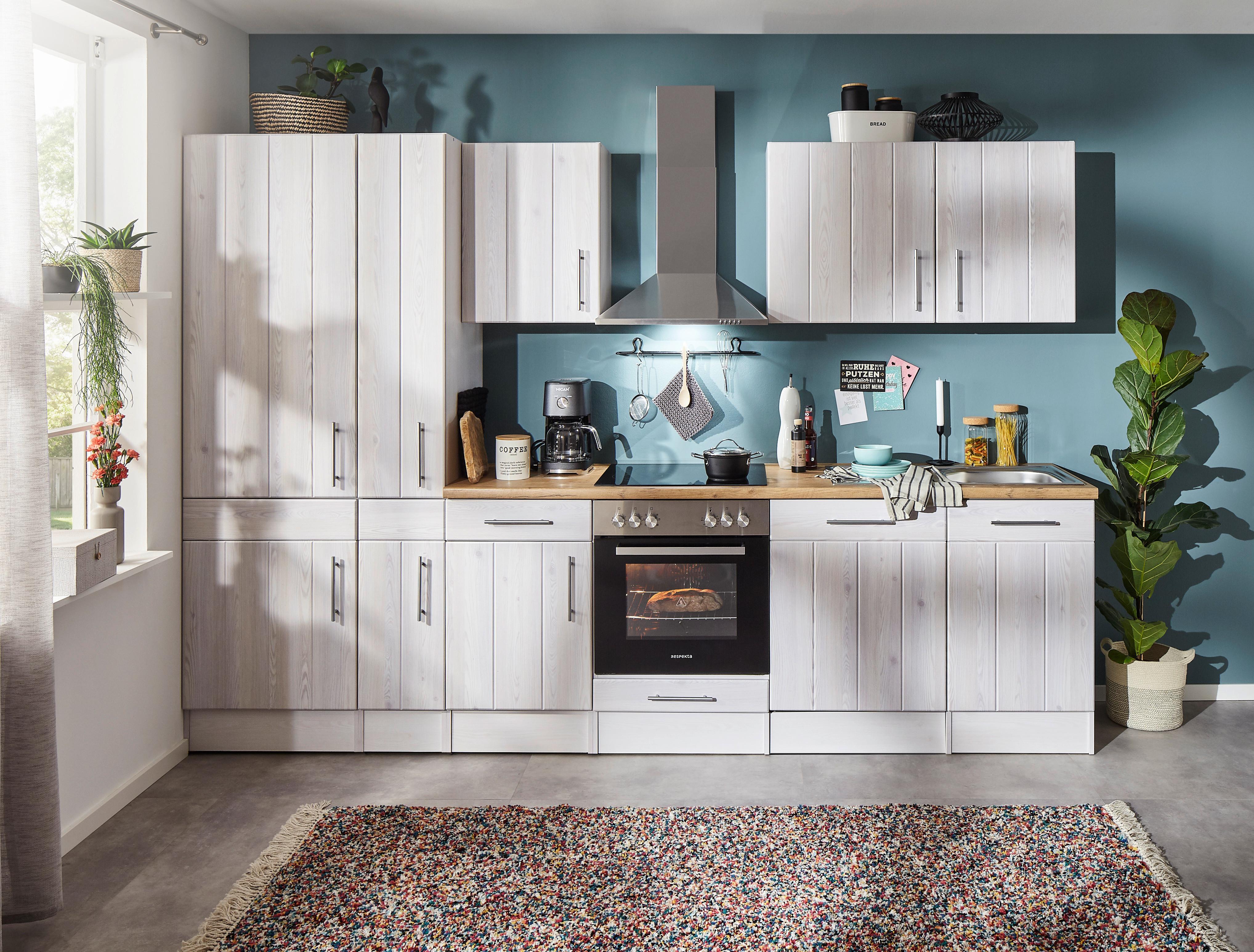 Küchenleerblock Anton Landhaus - Wildeiche/Lärchefarben, Basics, Holzwerkstoff (310cm) - Respekta