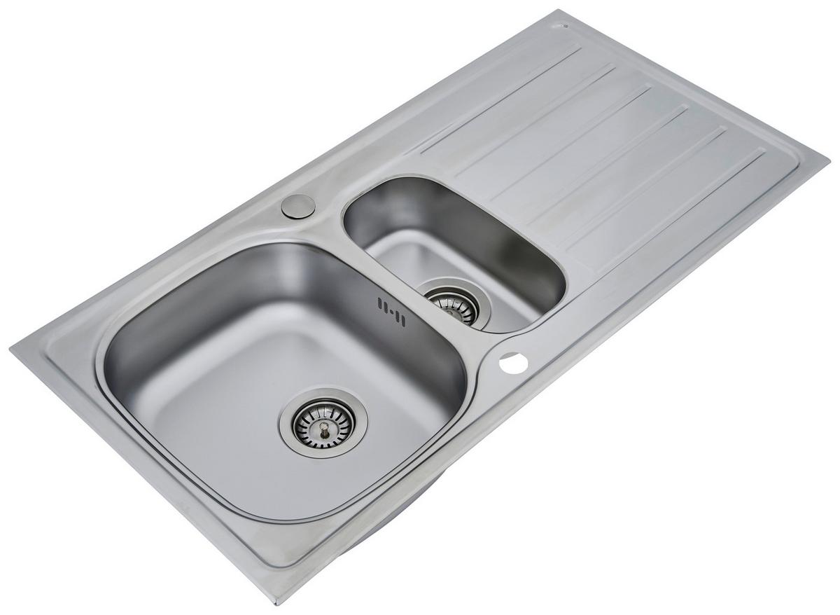 Spüle Respekta Edelstahl Bxt: 100x50 Cm - Edelstahlfarben, MODERN, Metall (100/17,5/50cm) - Respekta