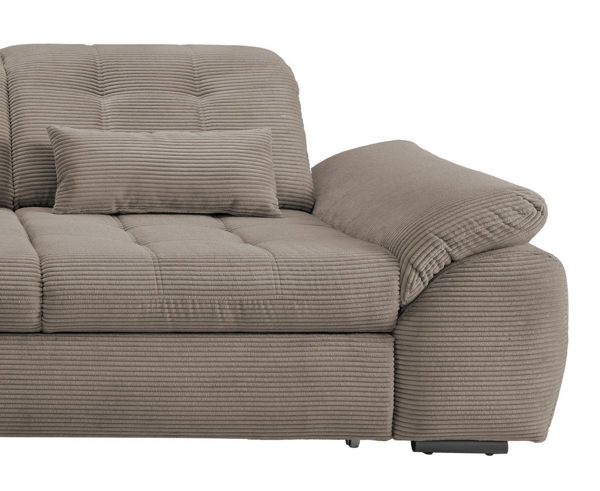 Ecksofa Mit Bettkasten Rigatti Graubraun S: 184x314cm - Graubraun/Schwarz, MODERN, Textil (184/314cm) - Livetastic