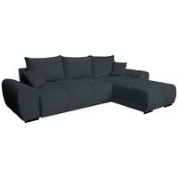 Rohová sedačka BONN, oboustranná, grafitová žinylka - černá/barvy grafitu, Moderní, textil/plast (296/182cm)
