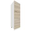 Küchen-Hochschrank Esilo B: 60cm Eiche Dekor/Weiß - Weiß/Sonoma Eiche, KONVENTIONELL, Holzwerkstoff (60/207/57cm) - MID.YOU