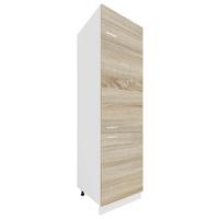 Küchen-Hochschrank Esilo B: 60cm Eiche Dekor/Weiß - Weiß/Sonoma Eiche, KONVENTIONELL, Holzwerkstoff (60/207/57cm) - MID.YOU