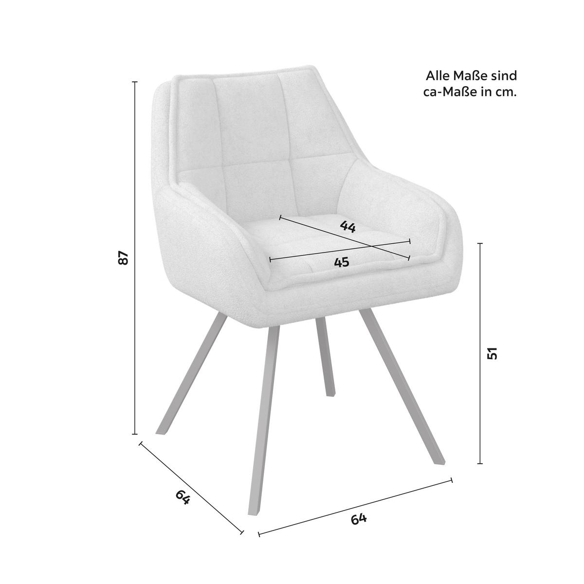 STOLIČKA S PODRÚČKAMI BILLY - čierna/krémová, Modern, kov/drevo (64/87/67cm) - Bessagi Home