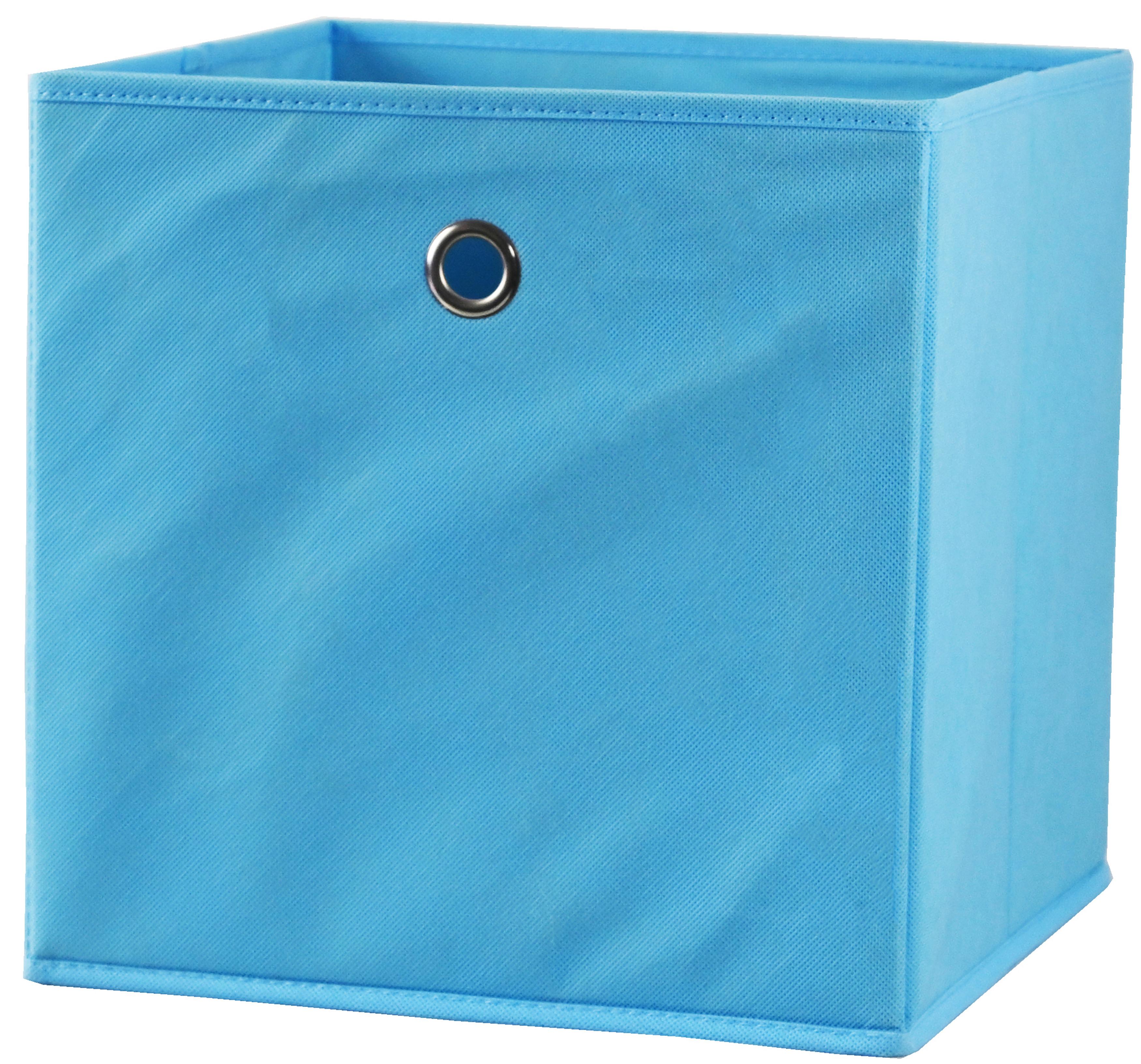 Skládací Krabice Fibi, 30/30/30cm - světle modrá, Konvenční, karton/textil (30/30/30cm) - Modern Living