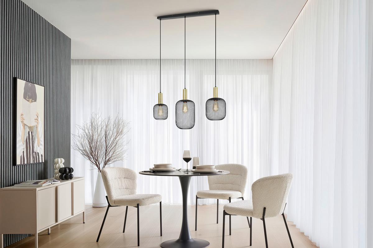 ZÁVESNÉ SVIETIDLO DRATO - čierna/zlatá, Modern, kov (81.5/20/120cm) - Mömax