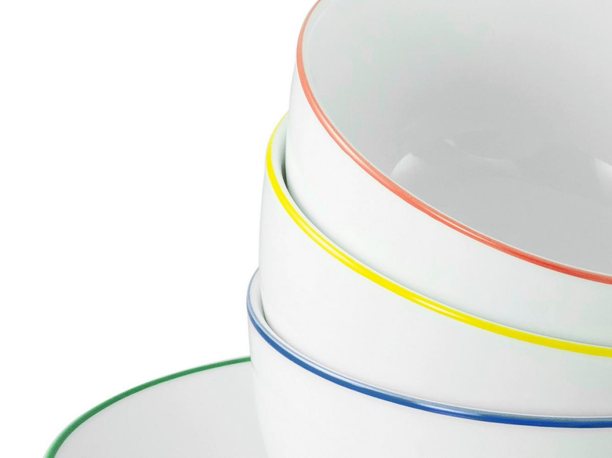 Frühstücksservice Luna Color Multicolor, Weiß L: 30 Cm - Weiß Hochglanz/Multicolor, Basics, Keramik (30/30/26cm) - Creatable